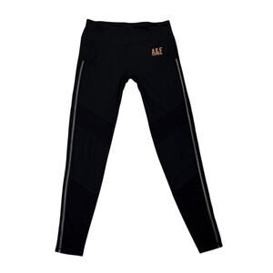 Abercrombie & Fitch Black Athletic Leggings Rose Gold Logo Size Small